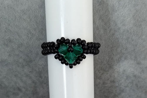 Prsten "Srdce" - emerald