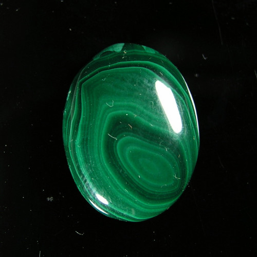 Přírodní Malachit, kabošon, 11,86ct., 17,4x13,2 mm