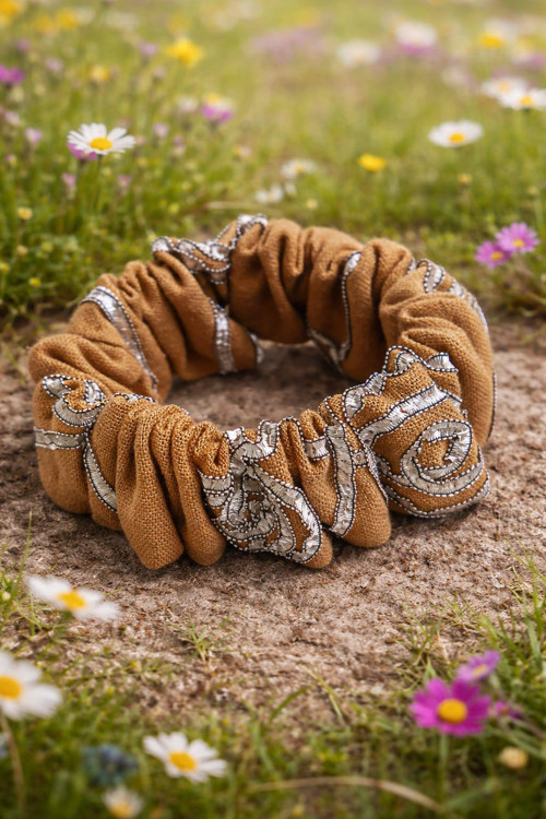 Lněná gumička do vlasů " Spirála " boho styl — foto 1