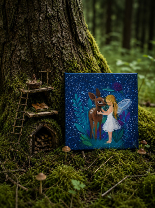 Mezi světy / originální obraz - 20x20cm