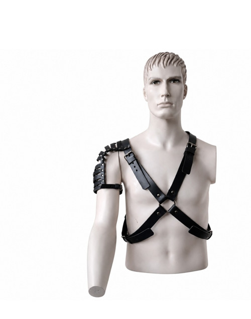 Pánský kožený harness – Armored Shoulder