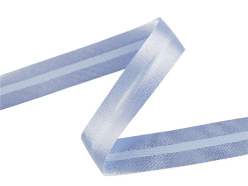 Šikmý saténový proužek šíře 20 mm (1m) - modrá sv.