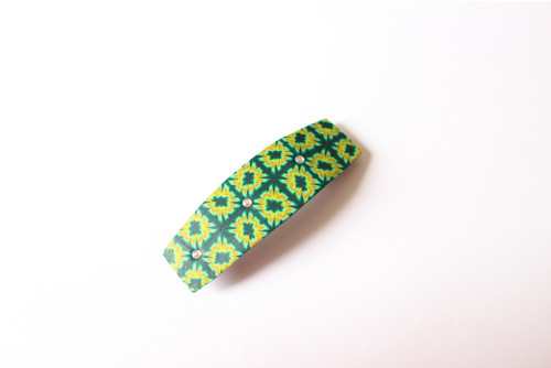 Zelená spona vzorovaná 6cm