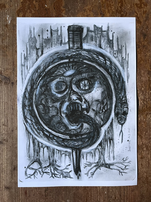 Poisonous moon/ Snake bite/ A3 Print