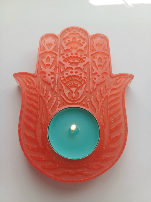 Hamsa ruka – stojánek na svíčku (ochranný symbol)
