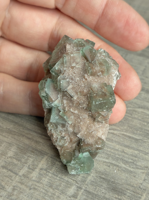 FLUORIT fantomový- zeleno hnědý Hubei 36 gr.