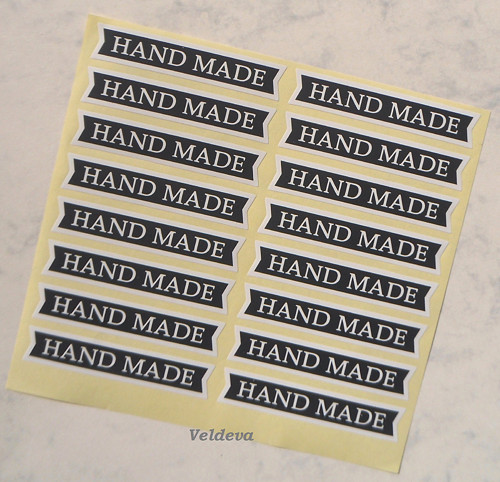 Samolepky handmade podlouhlé 16 ks