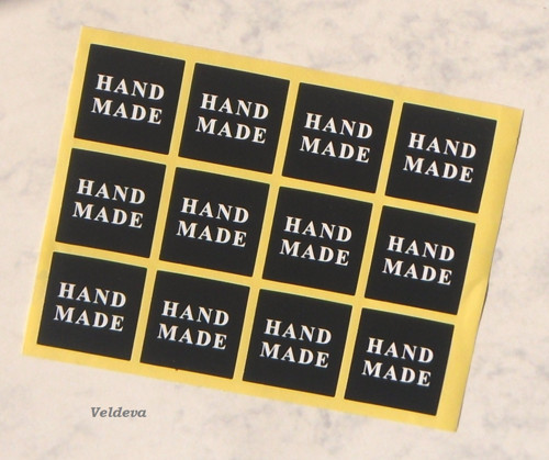 Samolepky hand made černé 12 ks