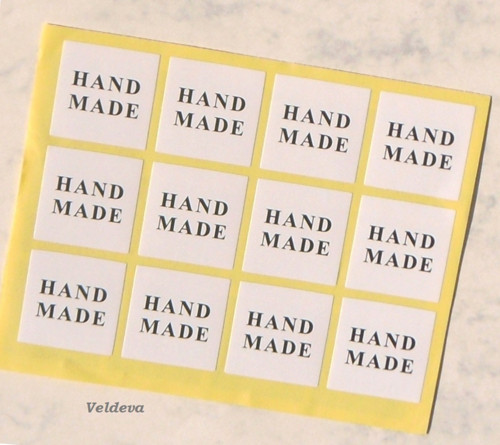 Samolepky hand made bílé 12 ks