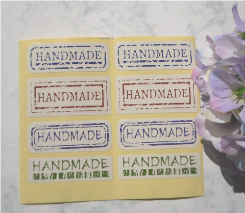 Samolepky handmade 8 ks barevné