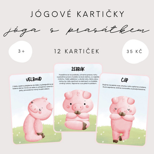 Jóga s prasátkem - jógové kartičky (PDF - tisk)