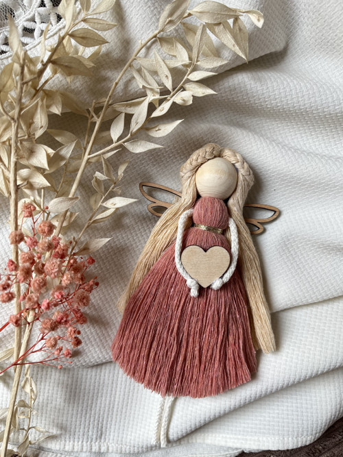 Macrame světle růžová Andělka