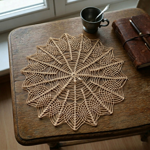 Háčkovaný ubrousek - průměr 20 cm
