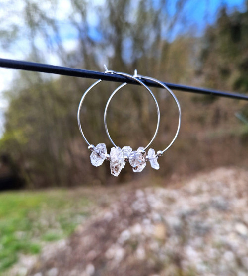 Diamant Herkimer*velké kruhy*ocel