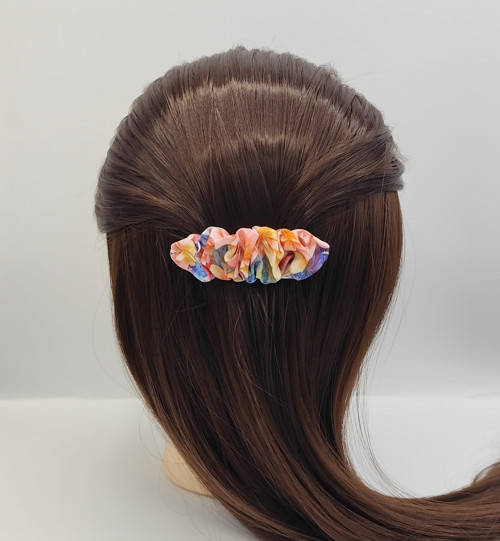 Spona do vlasů scrunchie barevné květy