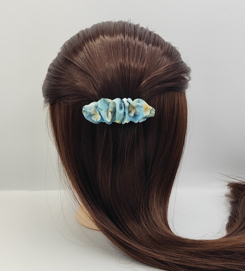 Spona do vlasů scrunchie tyrkysové květy