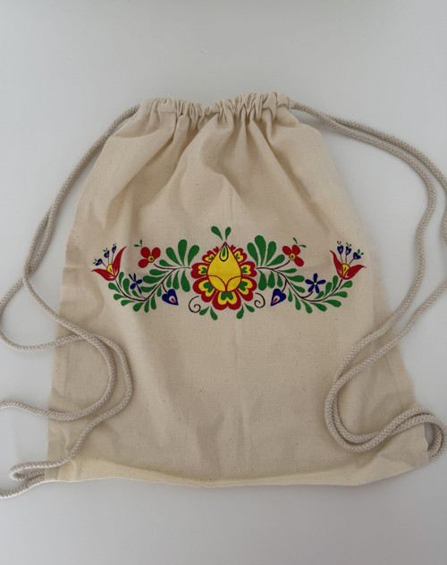 Ručně malovaný vak s folklorním motivem