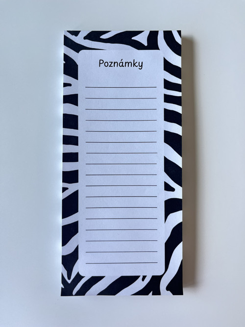 Poznámkový blok - zebra