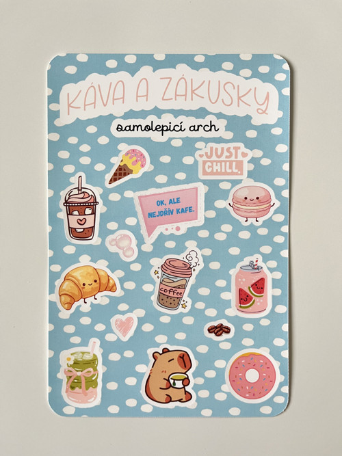 Samolepky arch - káva a zákusky
