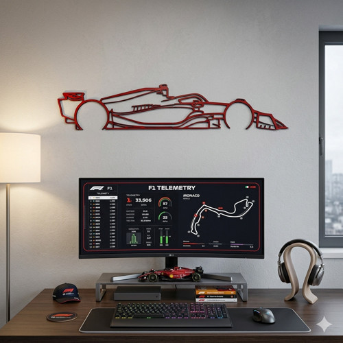 Dekorace na zeď - Line Art F1 Silhouette (54 cm)
