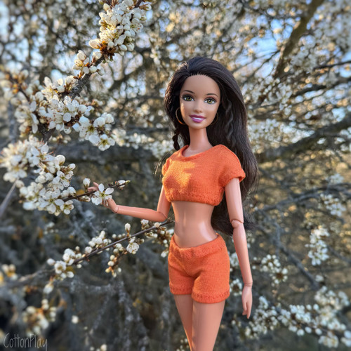 Sada oblečení pro Barbie - Oranžová