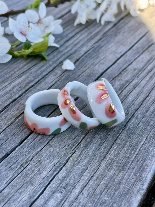 Porcelánový prstýnek - Růžový — foto 1