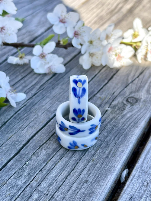 Porcelánový prstýnek - Modrý — foto 1