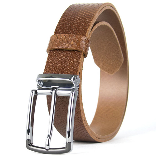 Kožený opasok s dierkami, 3.3cm, SILVERLINE, SNAKE