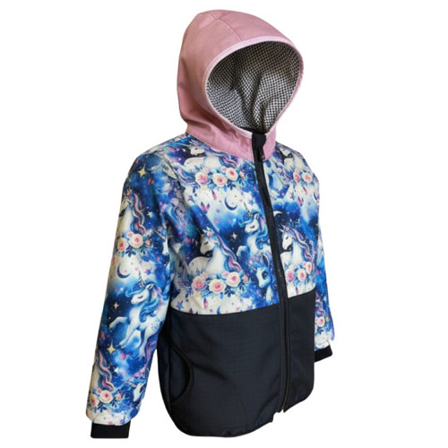 Softshell bunda dětská Jednorožci JARO