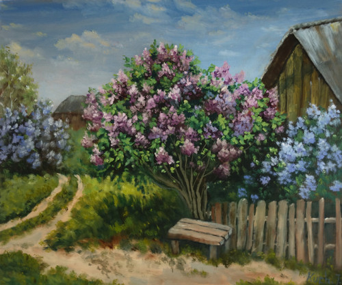 Šeříky, olej 60x50 cm