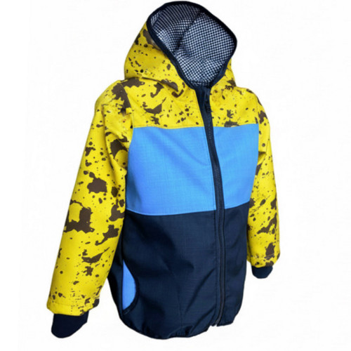 Softshell bunda dětská žlutá/modrá JARO