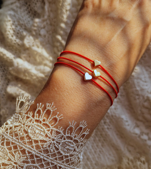 Náramek Kabbalah*rose gold srdíčko