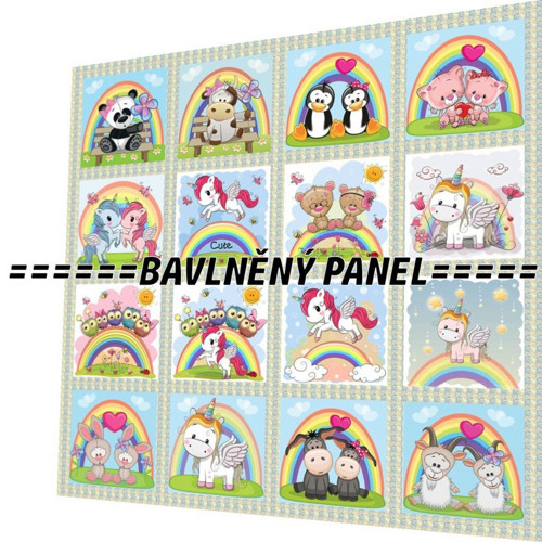 Bavlněná látka - panel 35x35 cm skladem