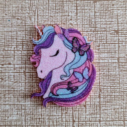 Sada 10 ks třpytivé UNICORN 45x35 mm (duhová)
