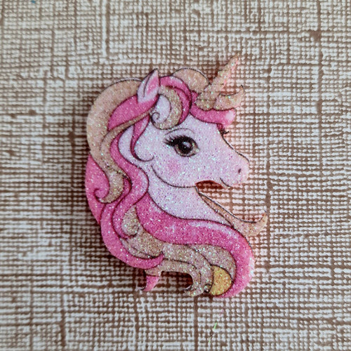 Sada 10 ks třpytivé UNICORN 50x35 mm (duhová)