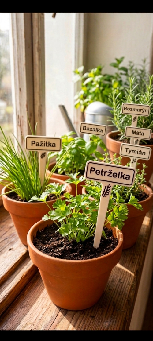 Sada 6ks zápichů do květináčů - Bylinková klasika