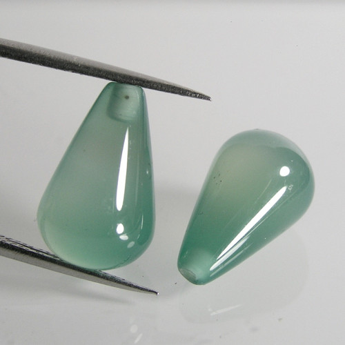 Zelené chalcedony-acháty, přírodní barva!, 16x10mm