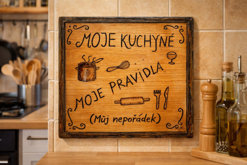 Dřevěná cedulka do kuchyně