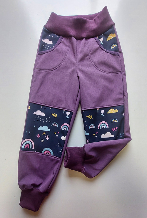 Kalhoty softshell, Duha a Fialová v.92