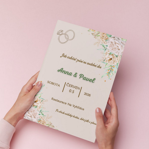 Svatební oznámení - editovatelná šablona (Canva)