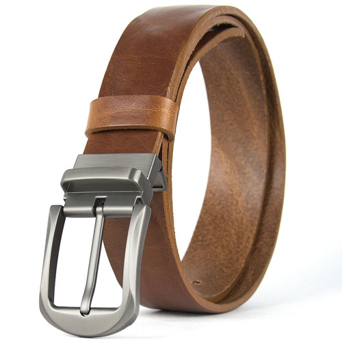 Kožený opasok s dierkami, 3.3cm, STEEL , 3D dezén