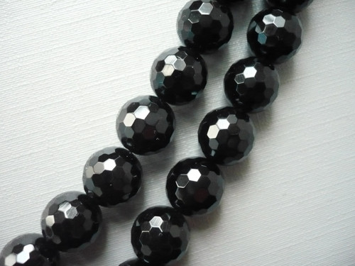Vrt. fasetované korálky 10 mm - onyx, 1 ks