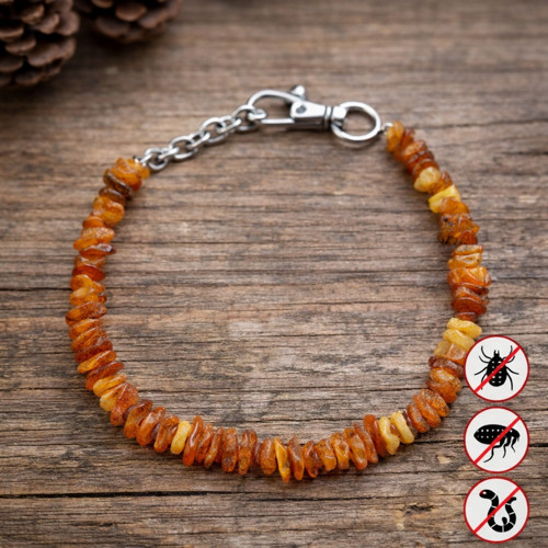 Jantarový obojek pro psa (60-70 cm)