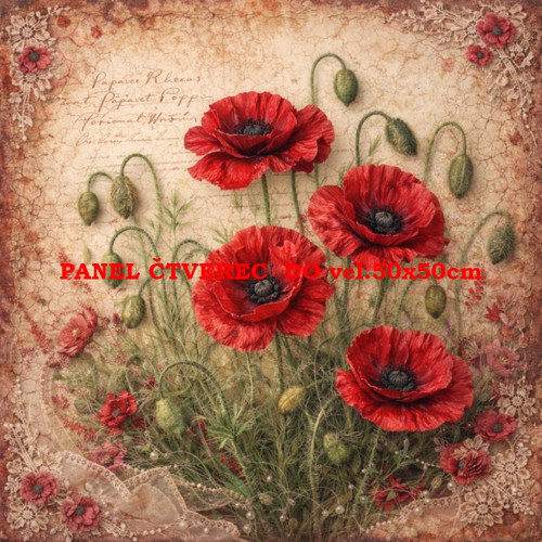 Bavlněný panel - varianty velikostí / 10 x 10cm
