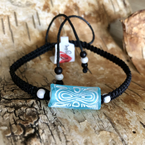 Boho Shamballa Náramek Tyrkysově Modrý