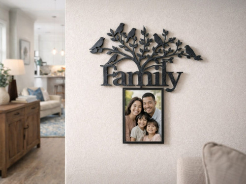 Designový rámeček na fotku „Family“ - Černý