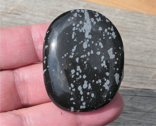 Placička - obsidián vločkový (sněžný) V3783
