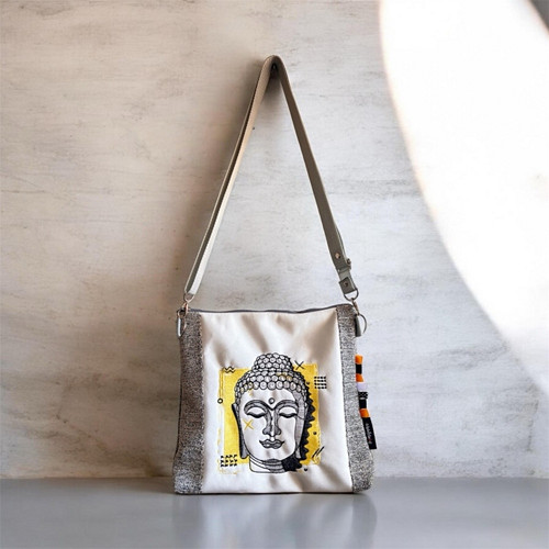 Zen v metropoli (Pop-art crossbody s Buddhou)