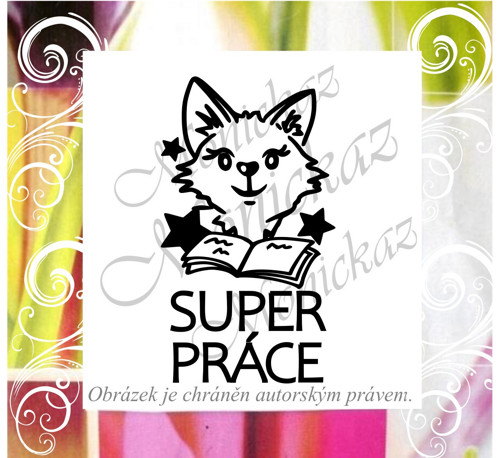 Super práce liška 2722. Motivační razítko.