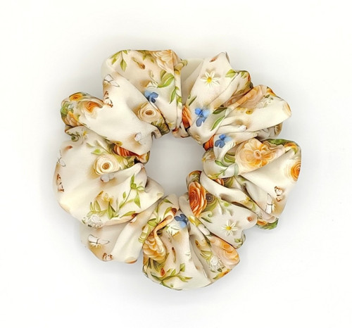 Scrunchie gumička Jarní květy I. XXL